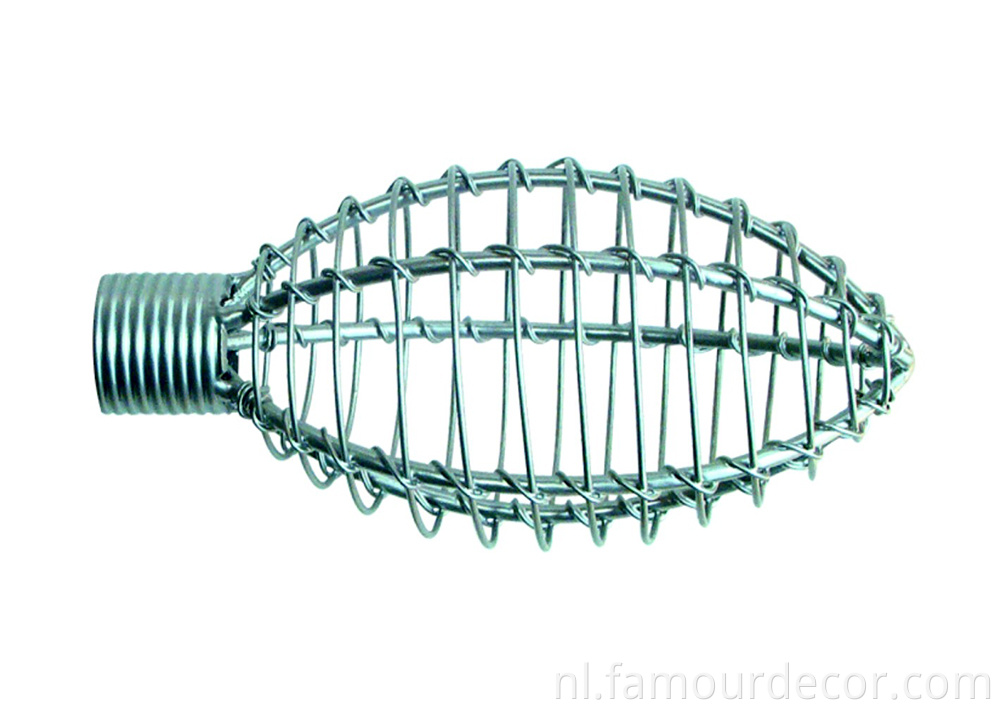 White wrought iron decorative head curtain rod